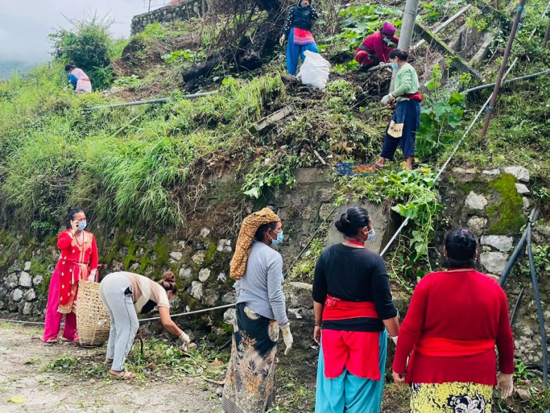 प्रधानमन्त्री रोजगार कार्यक्रम मार्फत फोहोर व्यवस्थापन गर्दै मुसीकोट